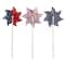 Glitzhome® 32" Plastic Stars & Stripes Patriotic Windmill Set